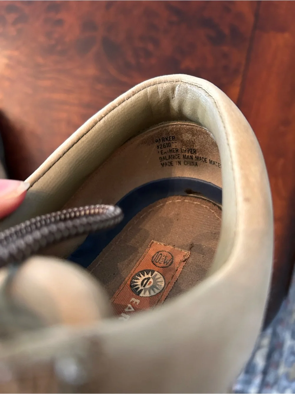 Earth Shoe Park Casual Comfort Oxford Men's Size 10.5 W Beige Leather Lace Shoes